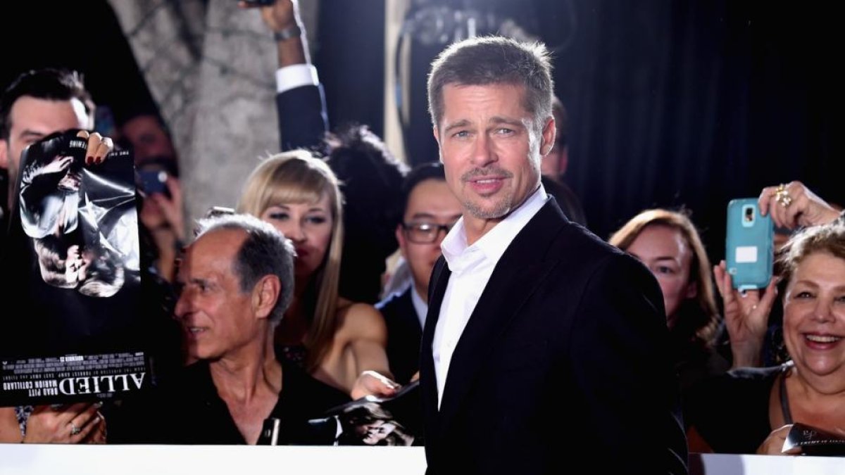 Brad Pitt, durante la presentación de 'Allied', en Westwood, California.-AFP