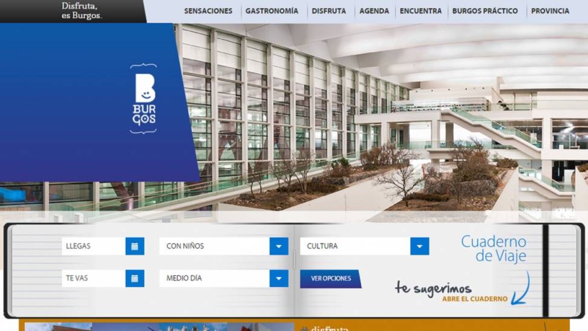 Pantalla de la web oficial de turismo de Burgos-El Mundo