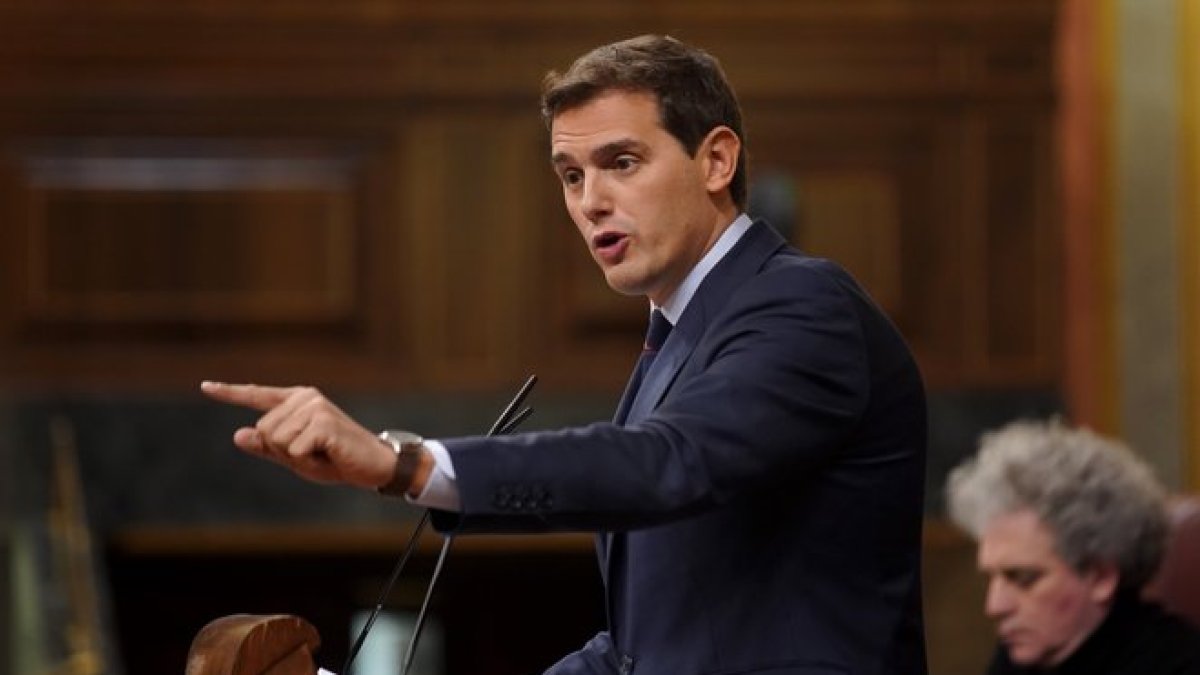 El presidente de Ciudadanos, Albert Rivera, en el Congreso.-JOSÉ LUIS ROCA