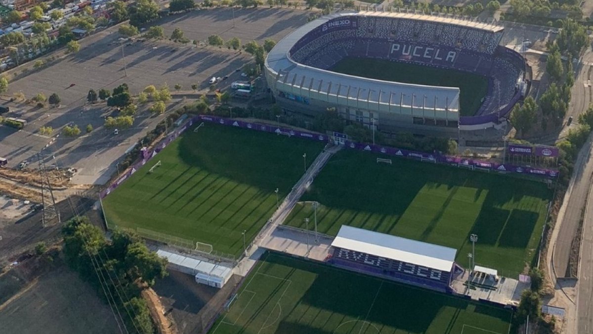 Vista aérea del estadio Zorrilla y Los Anexos donde quiere proyectar el Real Valladolid su ciudad deportiva./ RVCF