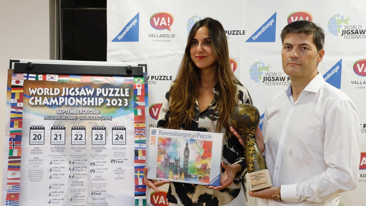 Blanca Jiménez, concejala de Turismo, Eventos y Marca Ciudad, en la presentación del tercer Campeonato del Mundo de Puzzles que se celebrará en Valladolid. -AYUNT VALLADOLID