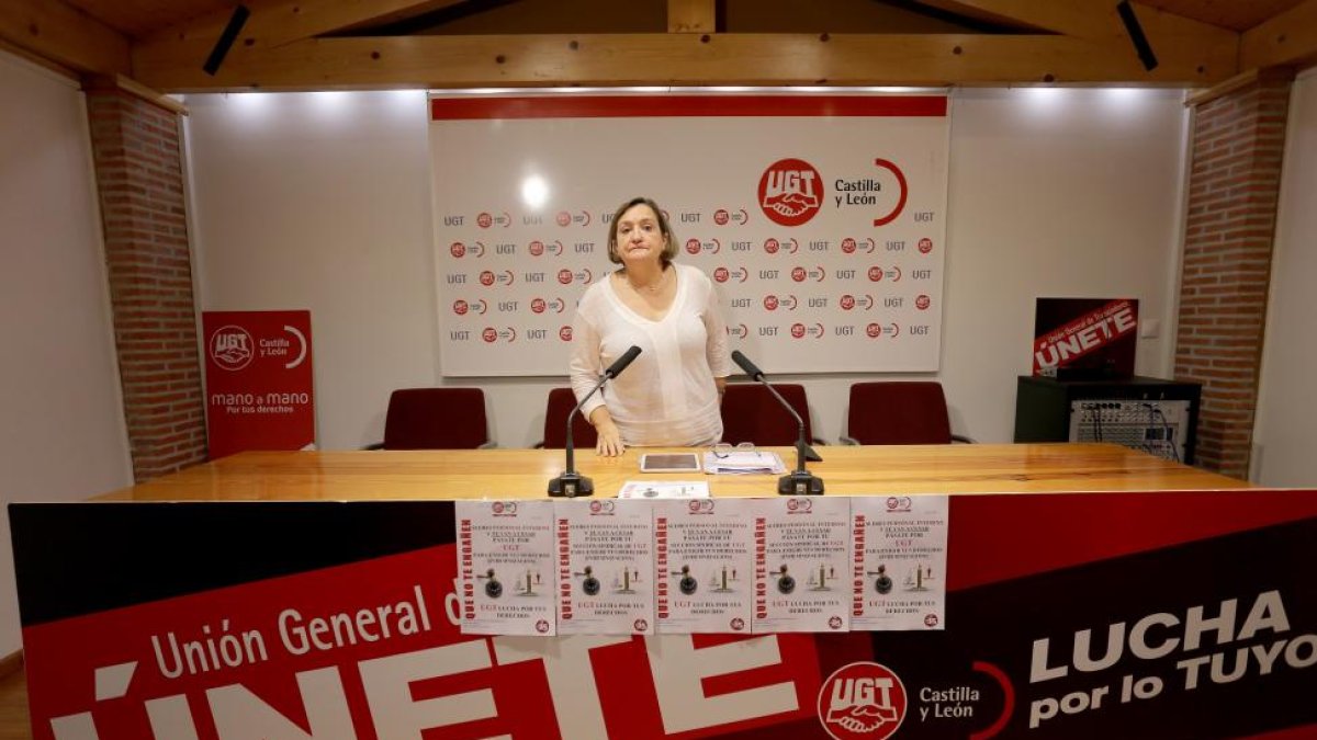 La secretaria general de FeSP-UGTCyL, Carmen Ámez, valora como afectan las últimas sentencias europeas a las administraciones públicas de Castilla y León-Leticia Pérez / ICAL
