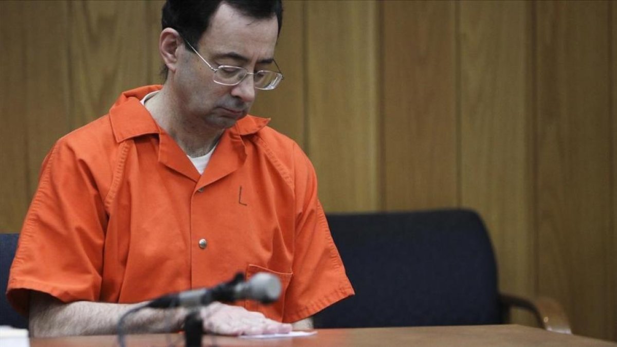 Larry Nassar, durante el último juicio.-AP / MATTHEW DAE SMITH