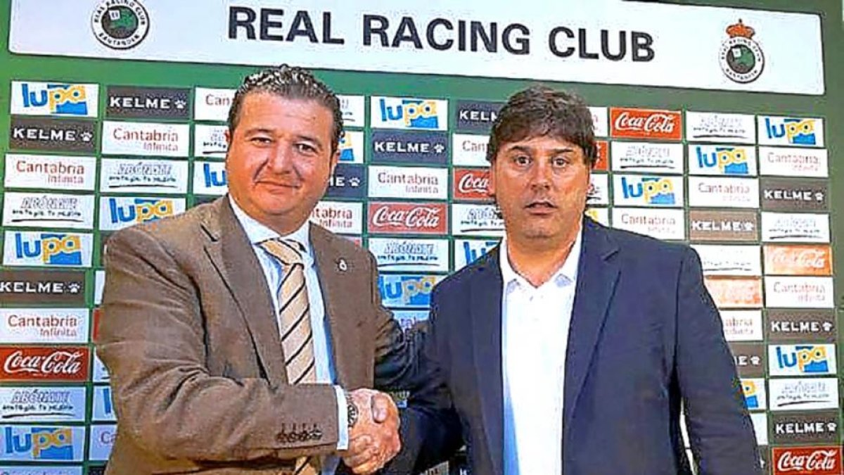 Emilio de Dios y Alejandro Menéndez, en su etapa racinguista.-R.R.C.