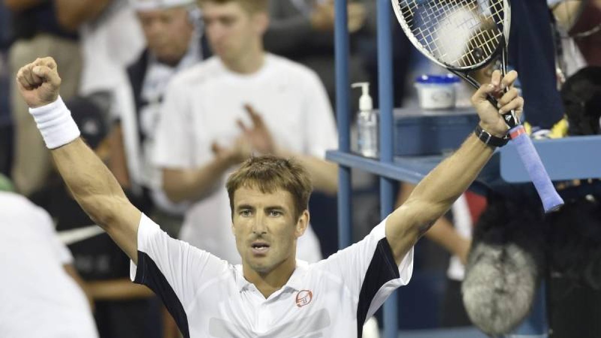 Tommy Robredo celebra su victoria.-Foto: EFE / JUSTIN LANE