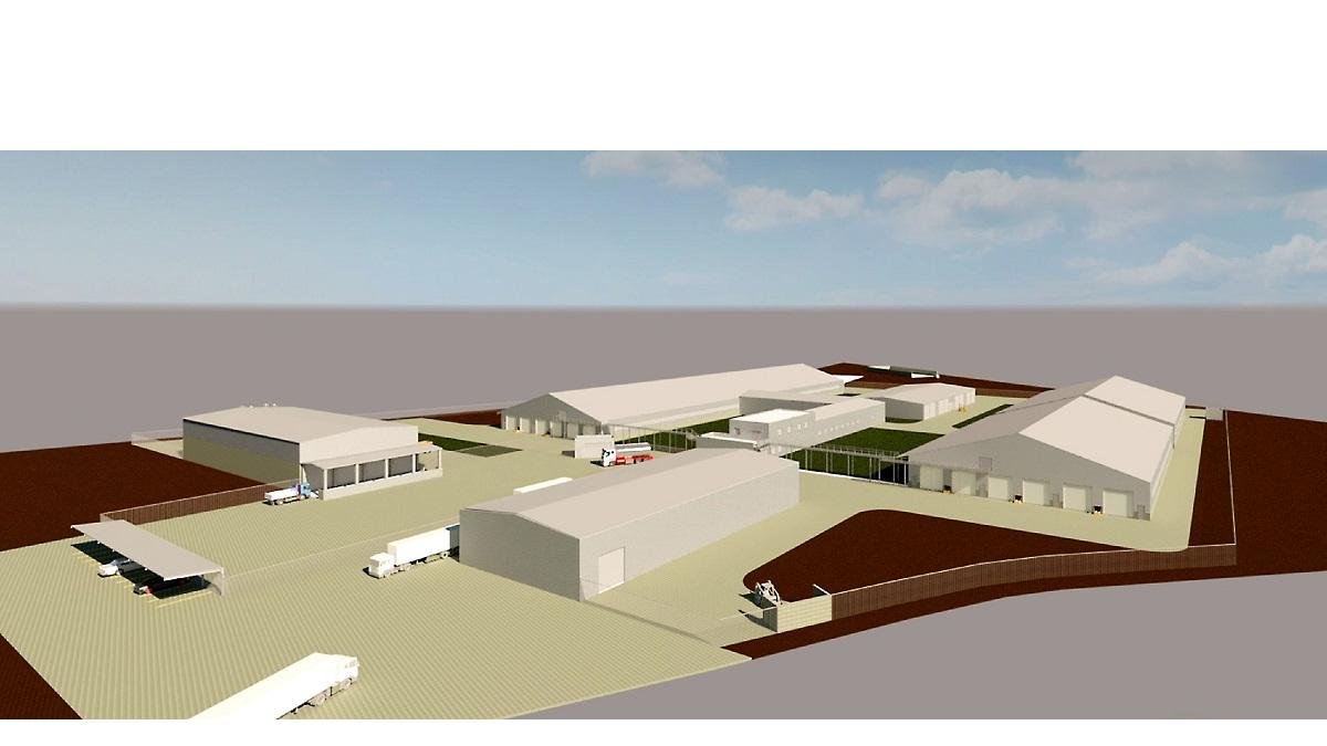 Proyección sobre la futura granja experimental situada en Santa Eufemia del Arroyo, en Valladolid, del proyecto ‘Smart Farm Iberovino’. -E.M.
