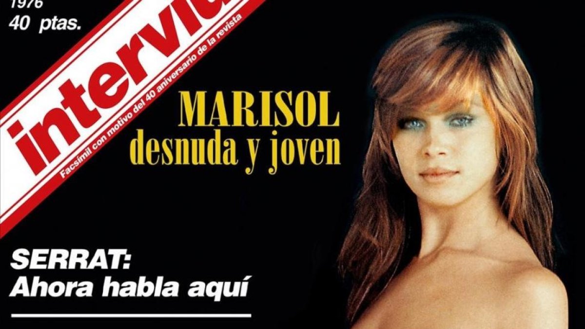 Detalle de la portada de Interviú dedicada a la cantante Marisol.-