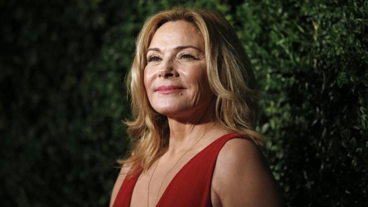 La actriz Kim Cattrall, que interpreta a Samantha Jones en la serie Sexo en Nueva York, en noviembre del 2014, en Londres.-AFP