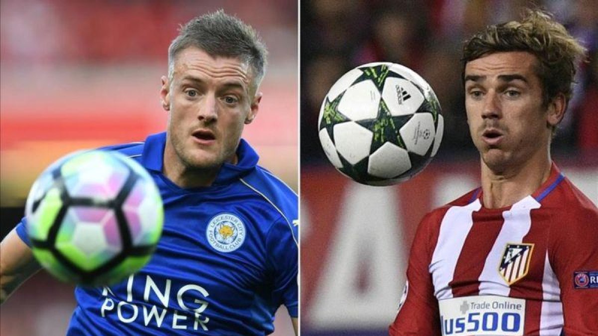 Jamie Vardy y Antoine Griezmann.-AFP / PAUL ELLIS / GERARD JULIEN