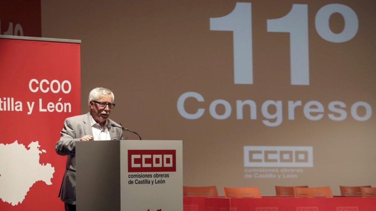 El secretario general de CCOO, Ignacio Fernández Toxo, durante la celebración del 11º Congreso de CCOO de Castilla y León-ICAL