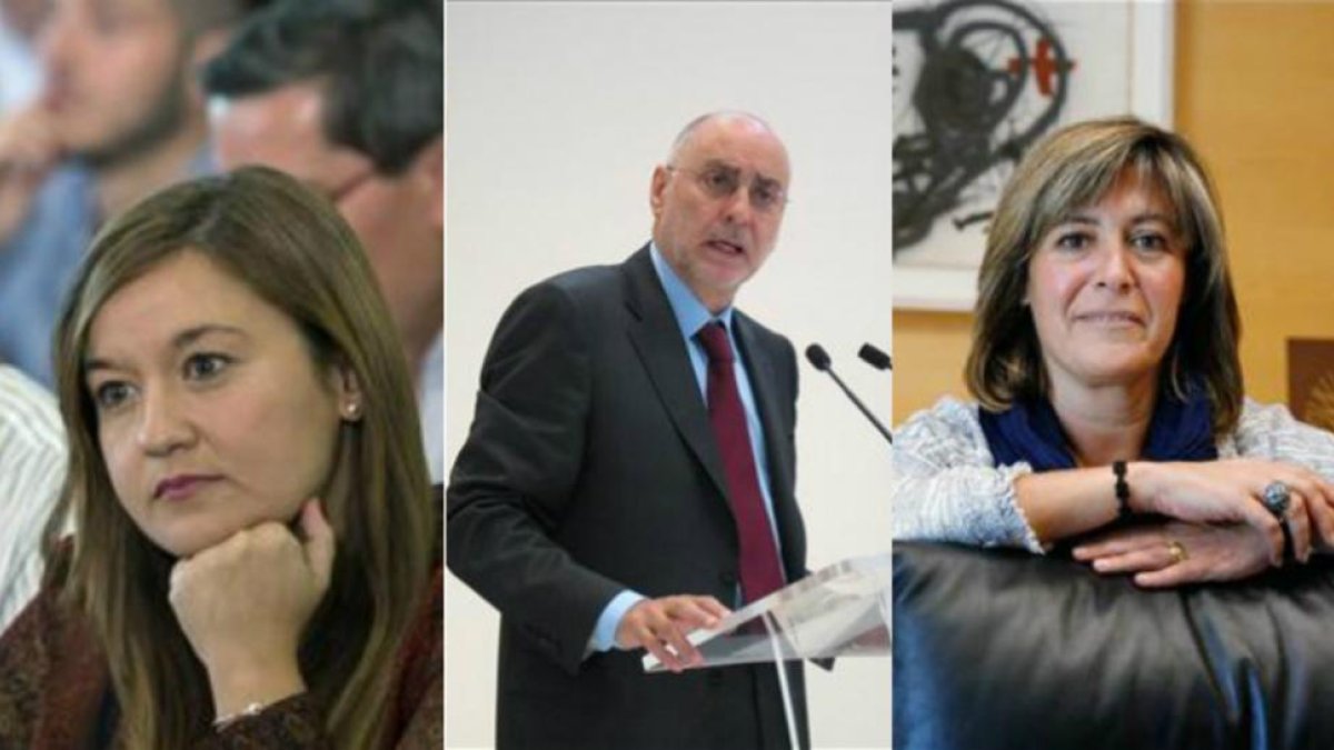 Los tres miembros actuales de la Mesa del comité federal del PSOE: Verónica Pérez, Rodolfo Ares, Núria Marín.-