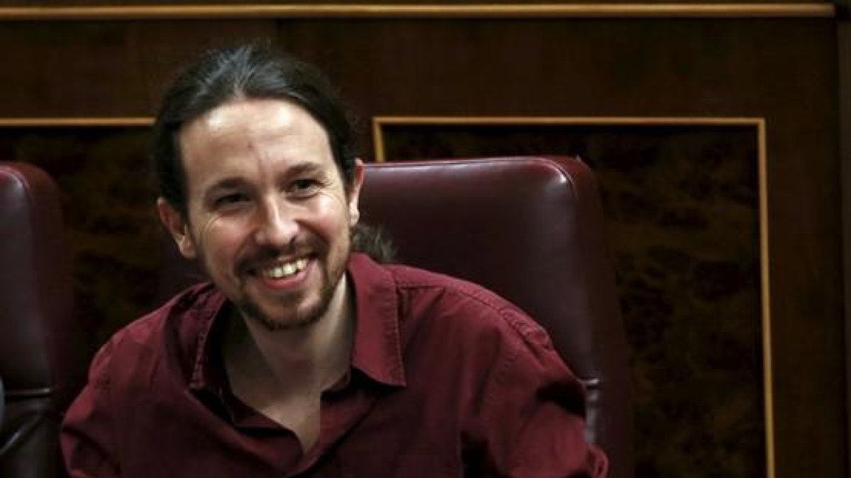 Pablo Iglesias, en el Congreso de los Diputados el viernes, durante la segunda jornada de la investidura de Pedro Sánchez.-REUTERS / JUAN MEDINA