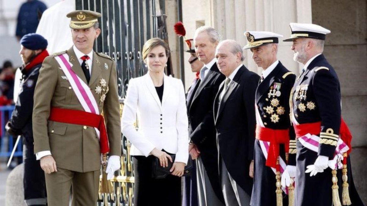 Los Reyes, durante la Pascua Militar del pasado año.-POOL