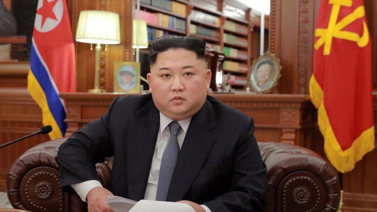 Kim Jong-un, antes del discurso de Año Nuevo del 2019.-AFP