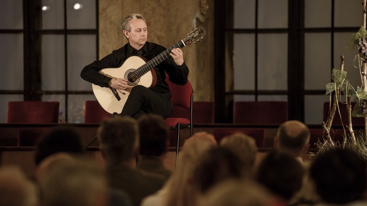 Eduardo Pascual, durante un recital