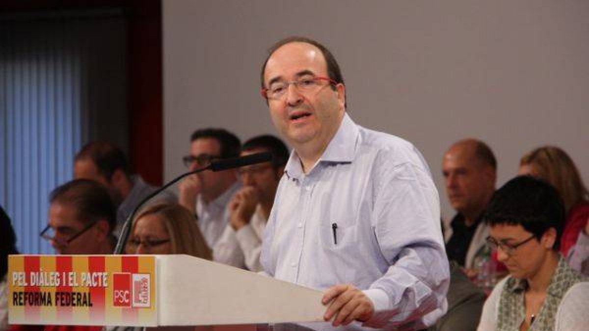 Miquel Iceta durante su interveción en el Consell Nacional del PSC, este domingo.-Foto: ACN / ORIOL USTRELL