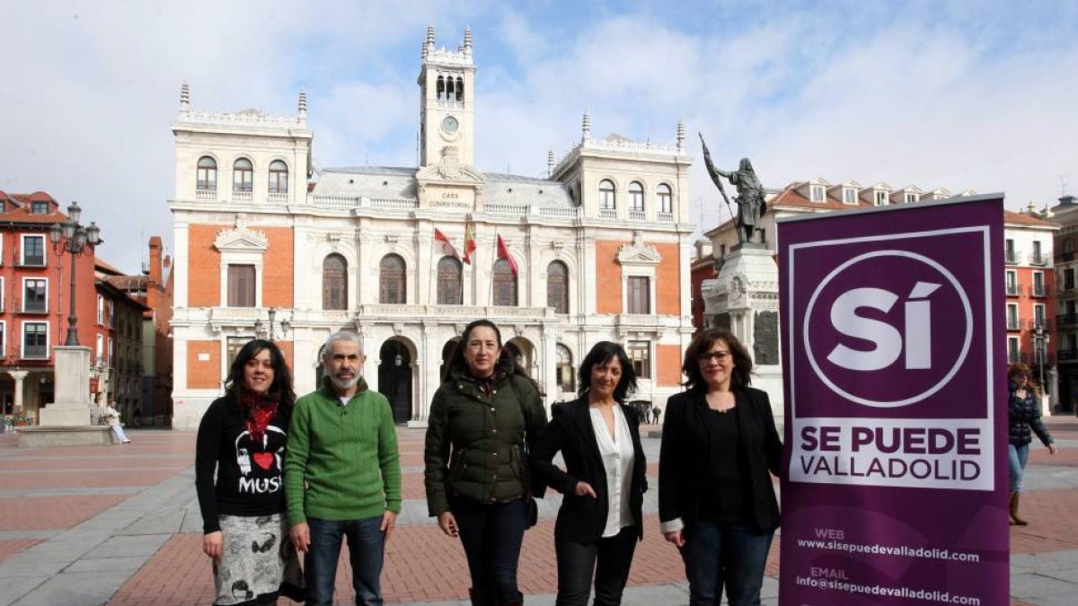 Representantes de Ganemos y Podemos presentan su candidatura “ciudadana” conjunta para las elecciones en la capital vallisoletana, 'Sí se puede Valladolid'-Ical