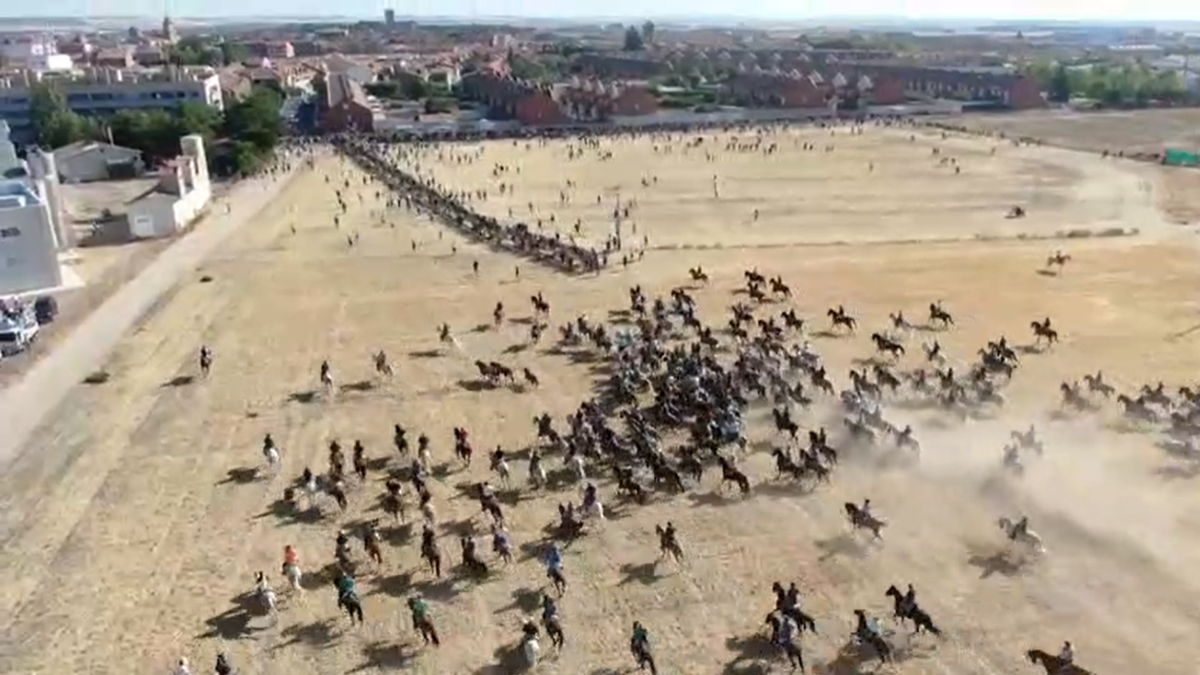 El encierro de Medina del Campo a vista de dron. E.M.