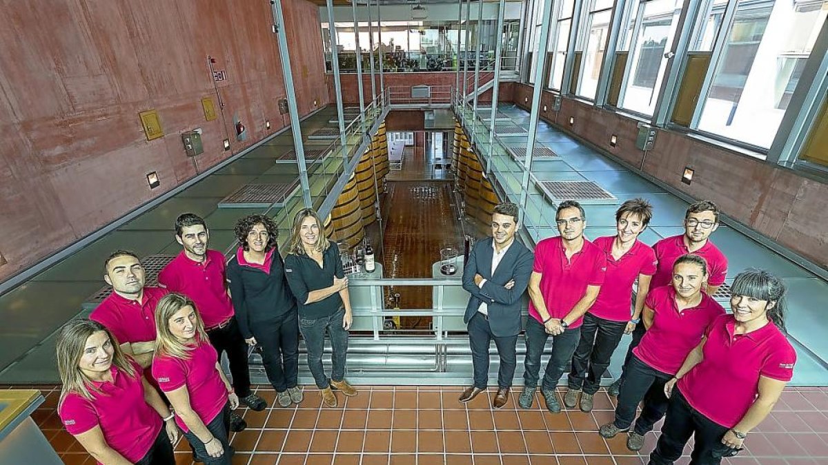 El equipo encargado de llevar a cabo el proyecto de investigación, en las instalaciones de la bodega de Peñafiel (Valladolid).-PABLO REQUEJO