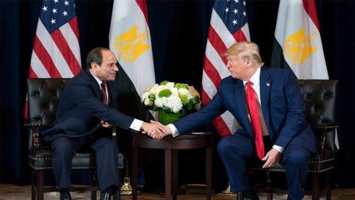 El presidente de Egipto, Abdelfatah al Sisi y Donald Trump.-