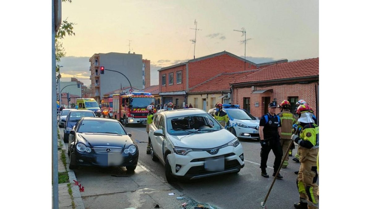 Imagen del accidente en Valladolid.- E. M.