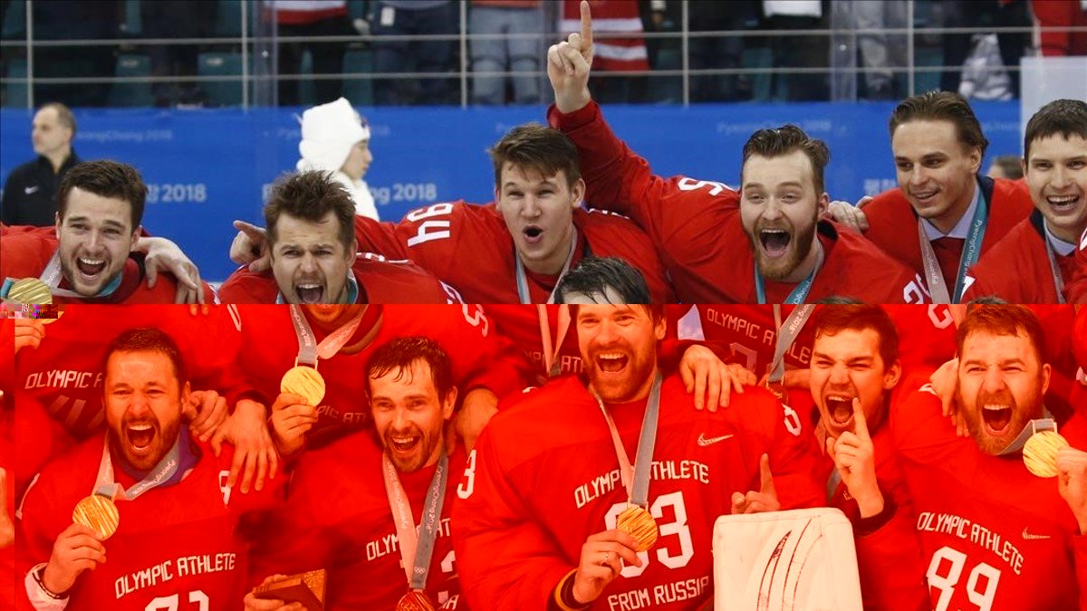 Los jugadores rusos celebran la medalla de oro conquistada ante Alemania.-/ EFE