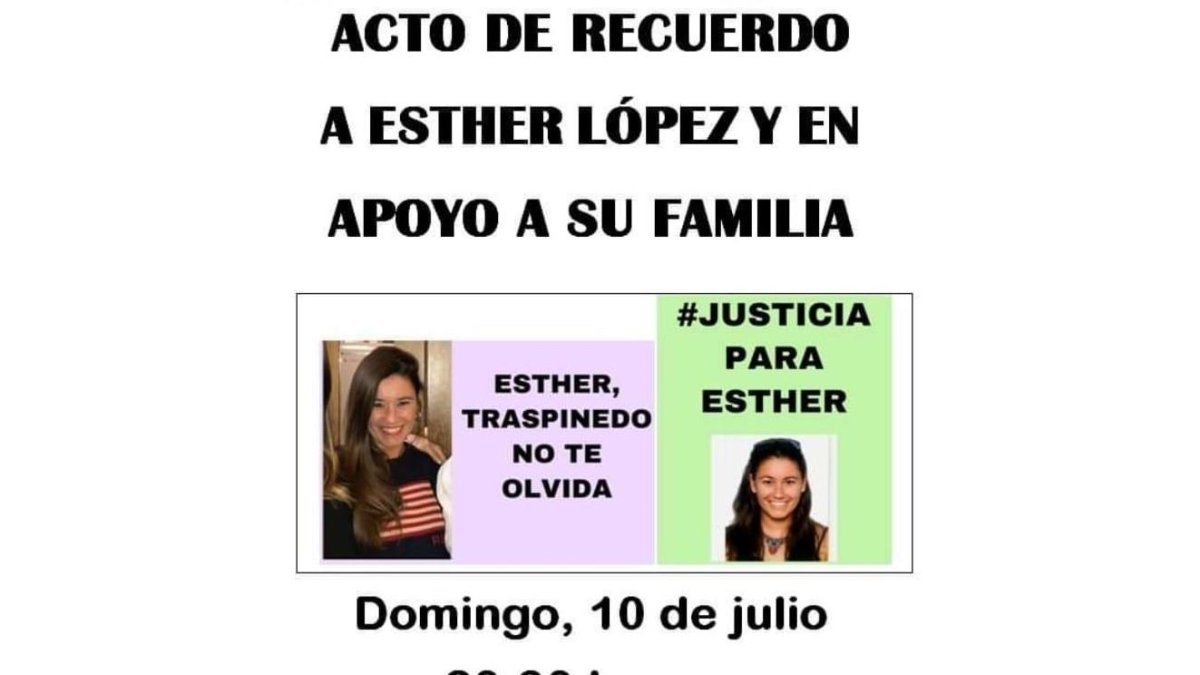 Cartel del acto convocado en recuerdo de Esther López. - E. M.