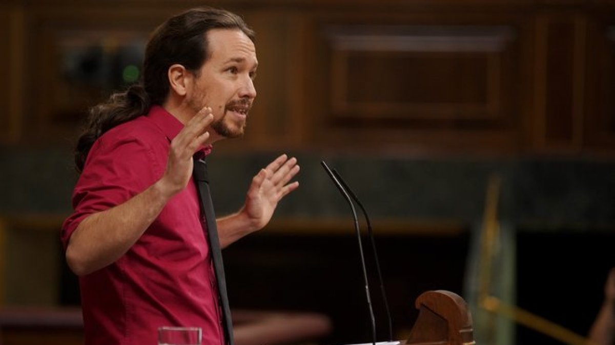 Pablo Iglesias, en una sesión de control al Gobierno en el Congreso de los Diputados, el pasado octubre.-JOSÉ LUIS ROCA