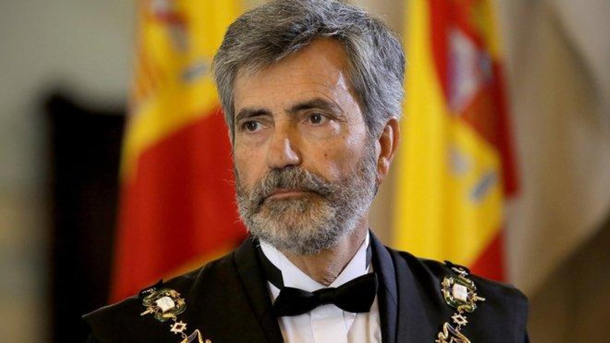 El presidente del CGPJ, Carlos Lesmes, en un acto judicial.-JOSÉ LUIS ROCA
