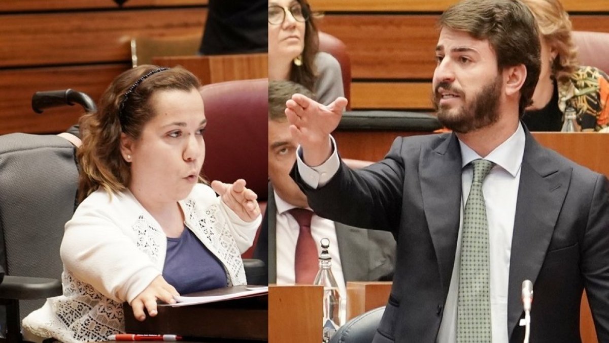 La procuradora socialista Noelia Frutos y el vicepresidente Juan García-Gallardo. ICAL
