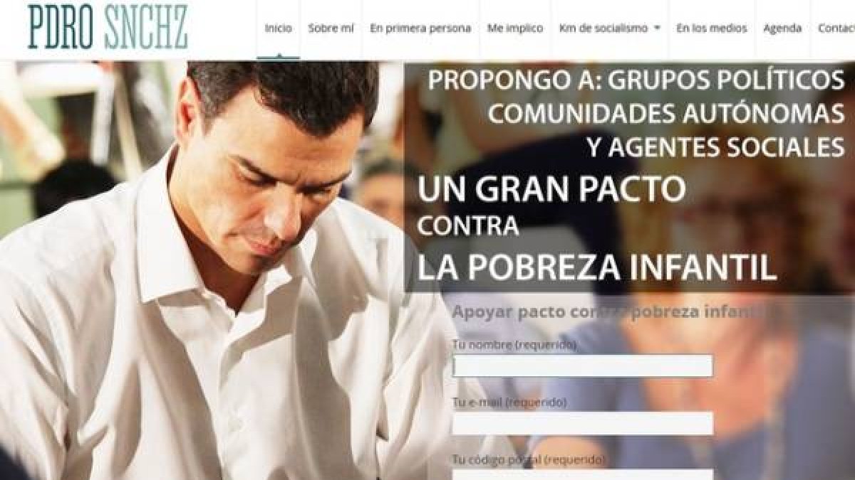 La nueva página web de Pedro Sánchez-