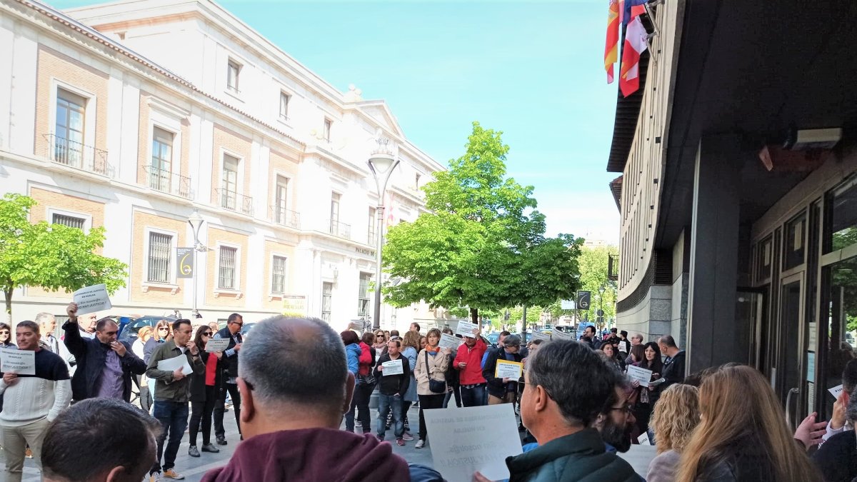 Una imagen de la protesta en Valladolid. E.M.