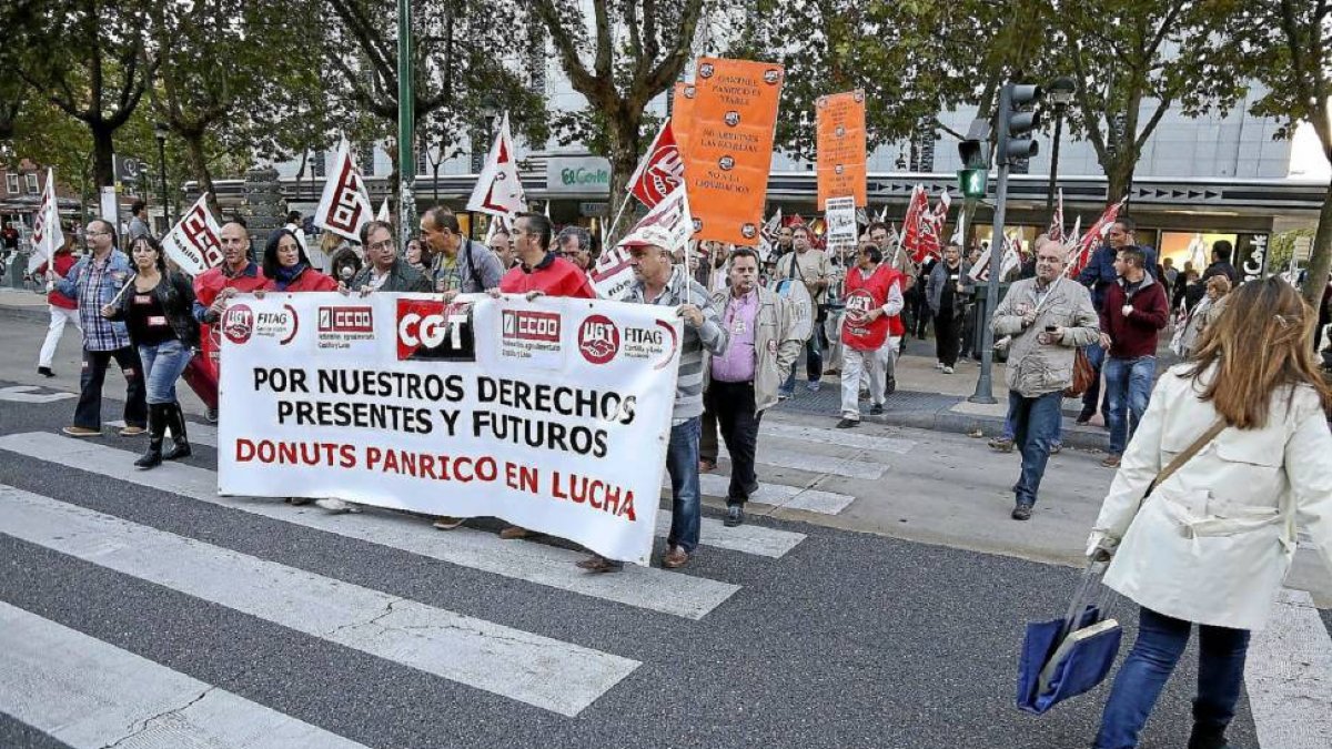 Imagen de una de las movilizaciones de los trabajadores de Panrico en 2013.-Ical