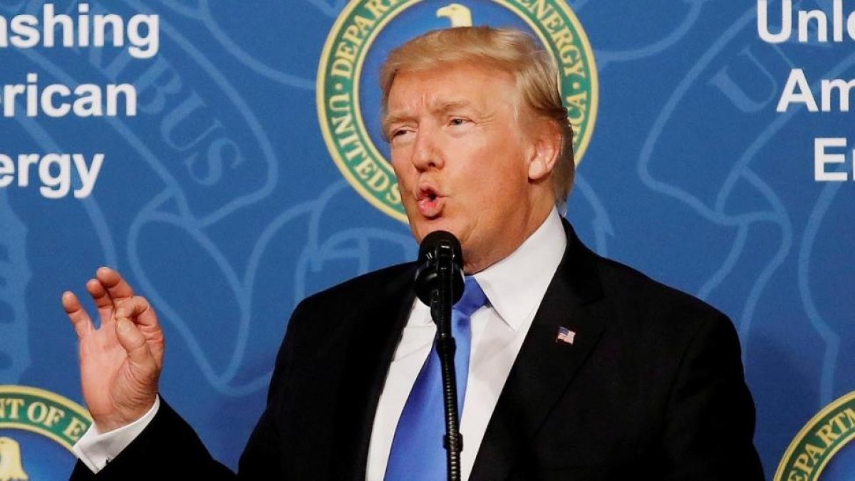 El presidente de los EEUU, Donald Trumps, durante un acto en Washington-/ CARLOS BARRIA (REUTERS)