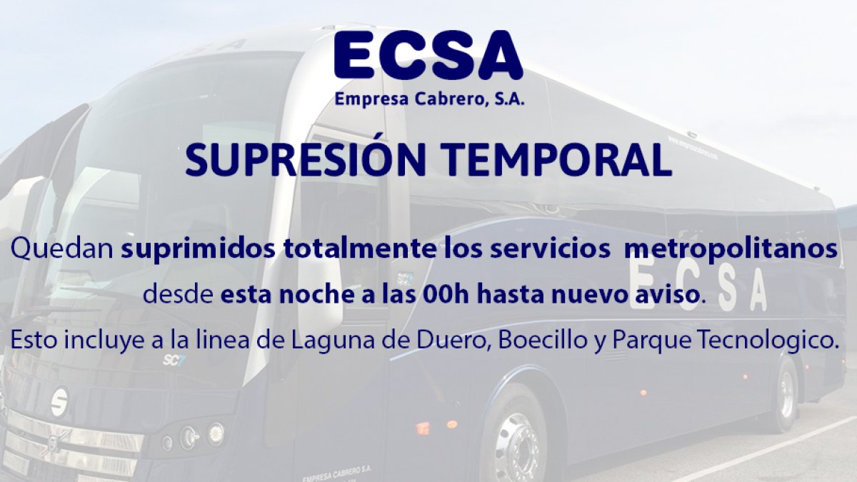 Comunicado de ECSA sobre la suspensión de los servicios de autobuses.