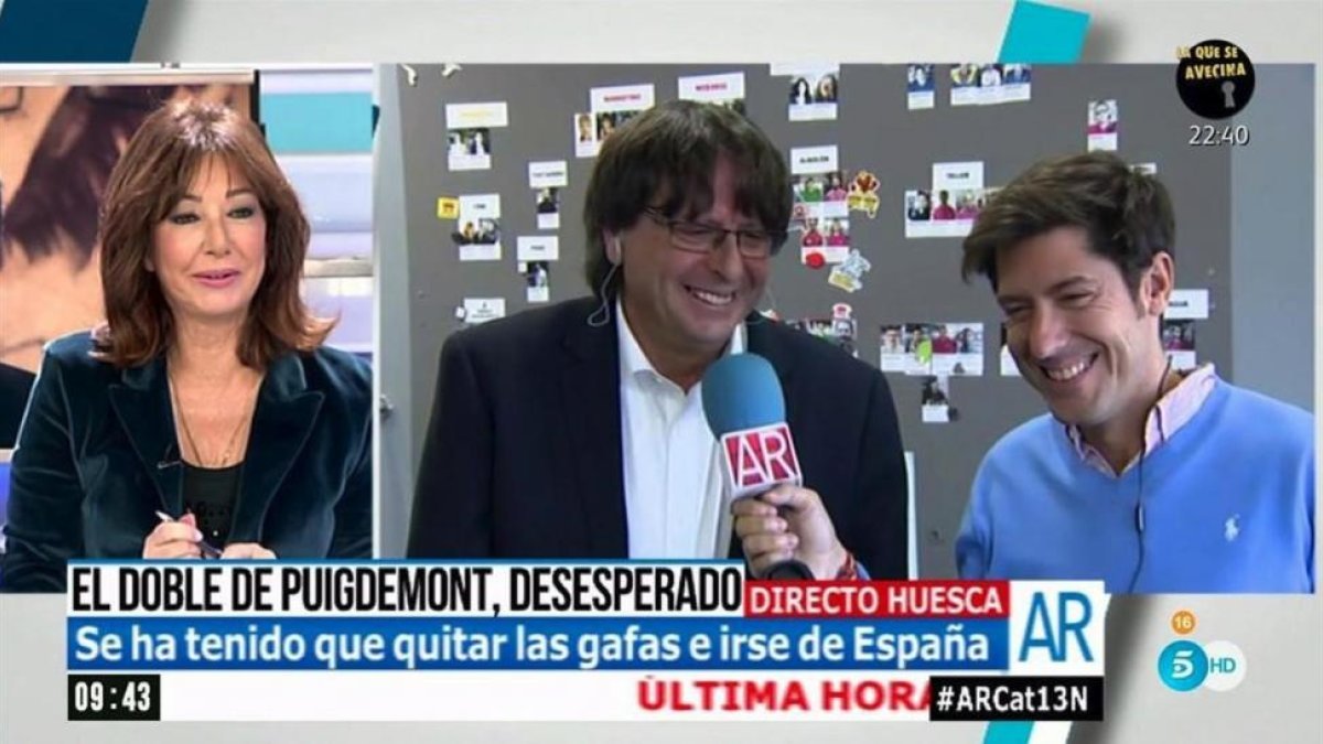 Juan Gabino Guirado, el doble de Puigdemont, en El programa de Ana Rosa-TELECINCO
