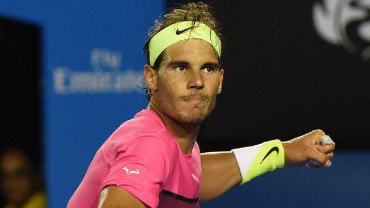 Nadal celebra el pase a octavos de final del Abierto de Australia.-Foto: AFP / MAL FAIRCLOUGH