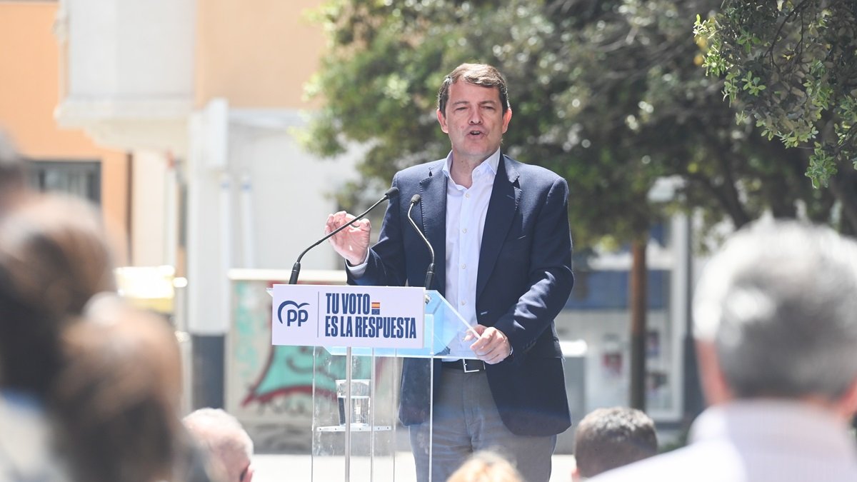 Fernández Mañueco en un acto electoral en Aranda de Duero (Burgos).