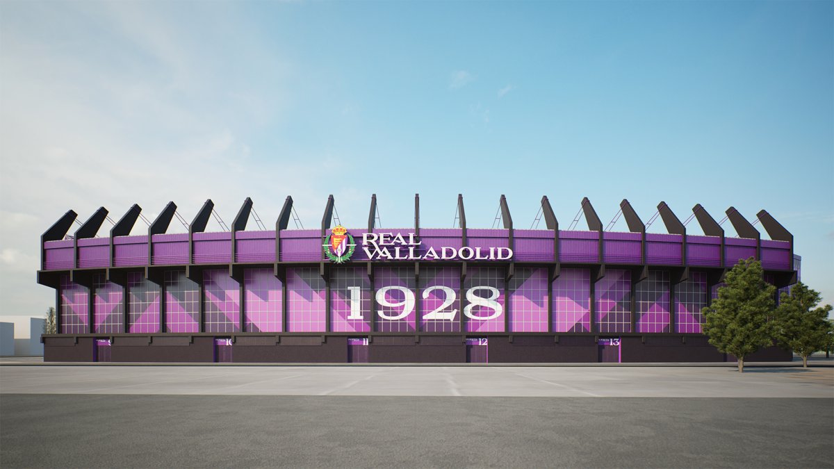 Infografía con la imagen del exterior del estadio.