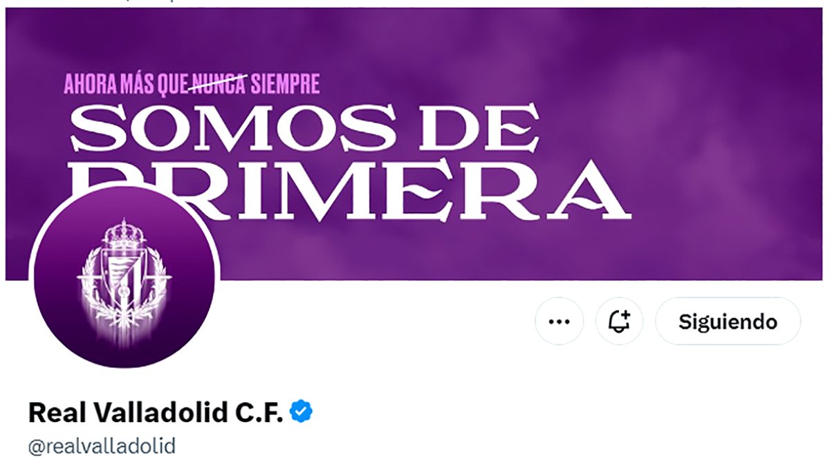 Portada de la página del Real Valladolid en X.