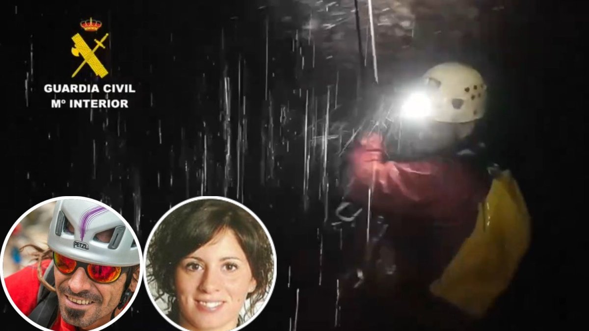 Rescate de los dos espeleólogos desaparecidos en una cueva de Cantabria.