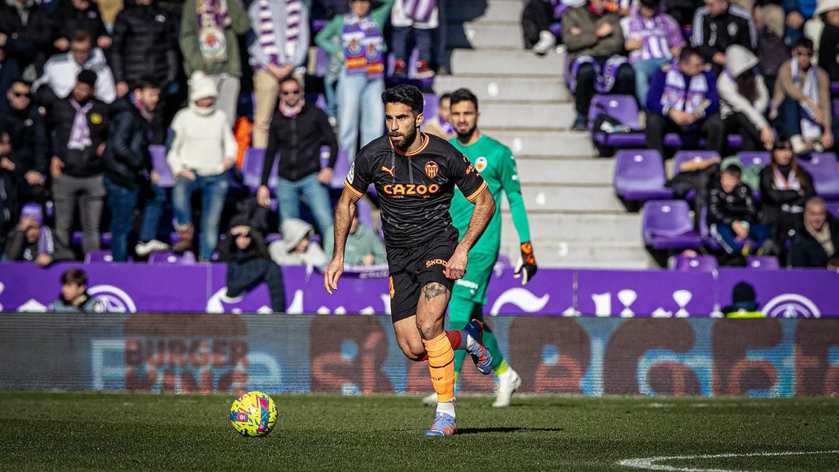 Erail Cörmet, con la camiseta del valencia en un partido en Zorrilla hace dos temporadas.