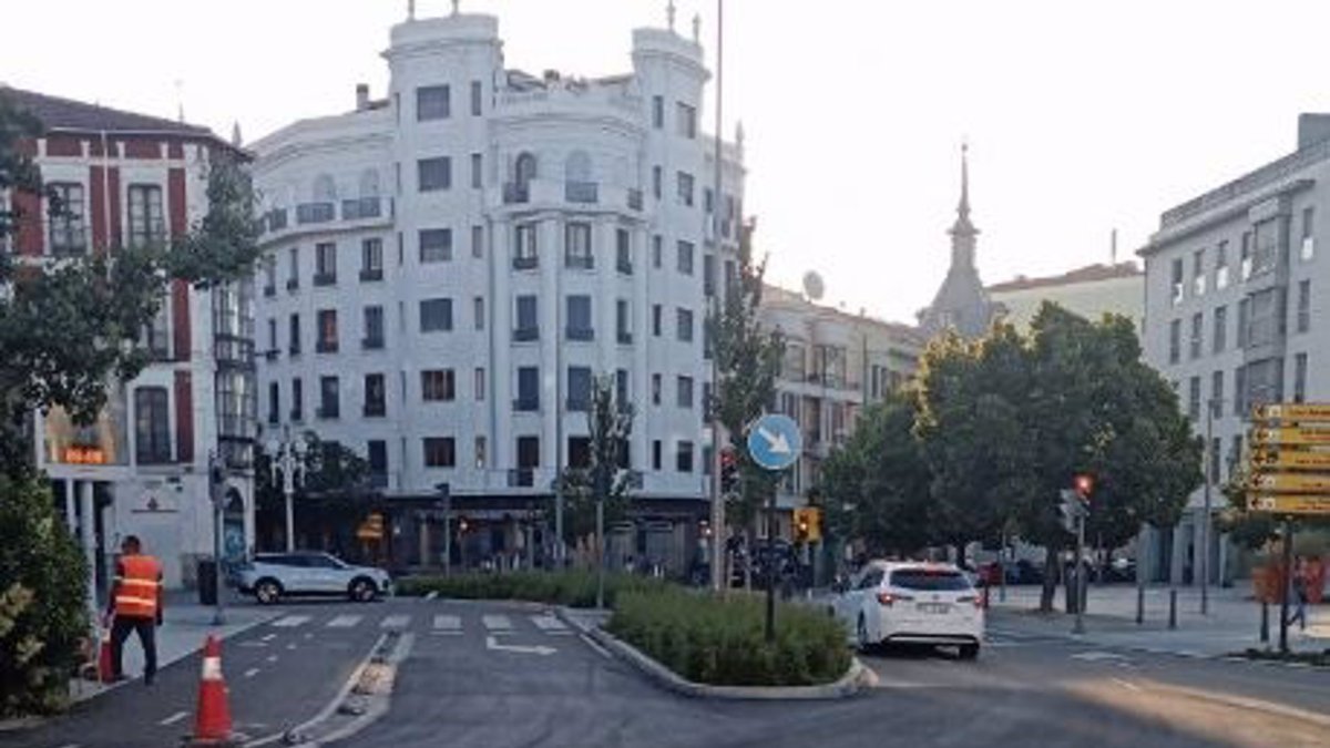 La plaza de Colón una vez concluidas las obras en el pavimento.