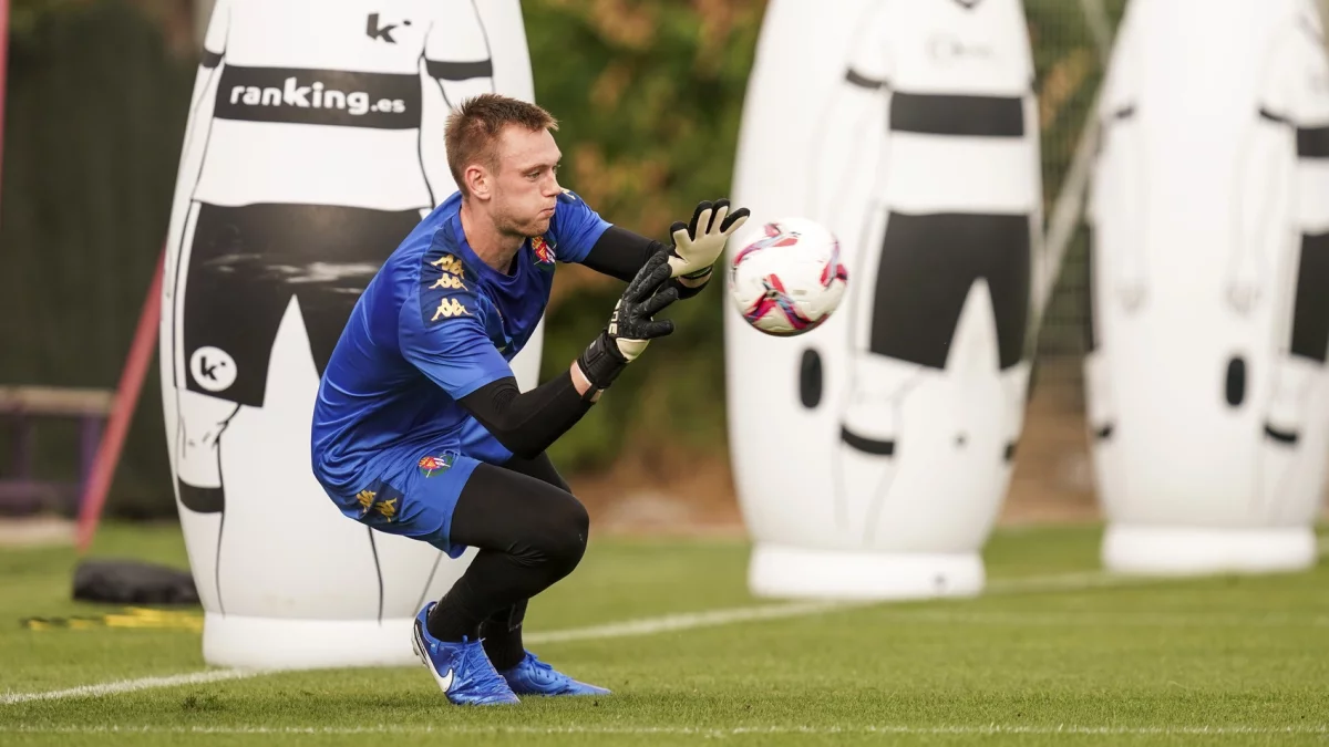 Karl Hein, durante su primer entrenamiento con el Real Valladolid.