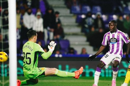 Amath en el partido ante el Zaragoza.