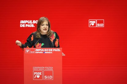 La vallisoletana Iratxe García, eurodiputada y presidenta de la Alianza Progresista de S&D, en la inauguración de la Convención Política del PSOE 'Impulso de país'. RAÚL GONZÁLEZ