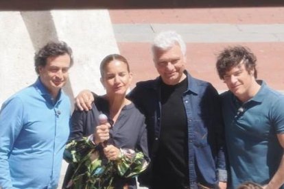 Carles Sans de Tricicle en el set de grabación de MasterChef Celebrity en la plaza Mayor