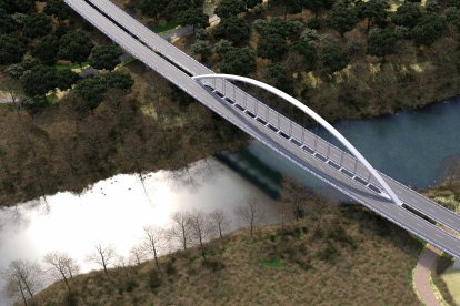 Recreación del viaducto de la Autovía del Duero