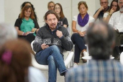 El candidato de Unidas Podemos, Pablo Iglesias, en el debate Emergencia climática y Lucha ambientales en España.-JOSÉ LUIS ROCA