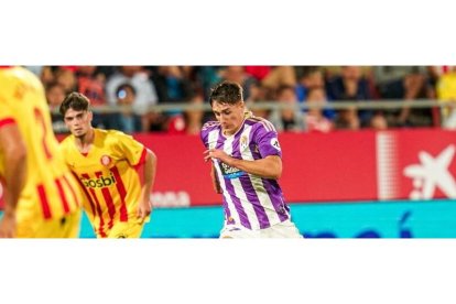 Fresneda en su debut en Girona en Primera. / RV